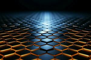 3D rendered hexagonal honeycomb, an abstract background with depth and dimension AI Generated photo