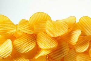 White background with a clipping path for perfectly crisp potato chips AI Generated photo