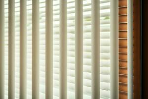 Stylish room enhancement Close up view of vertical blinds decoration AI Generated photo