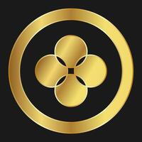 Gold icon of OKB OKEX Concept of internet cryptocurrency vector