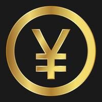 Gold icon of Chinese yuan yen Concept of internet currency vector