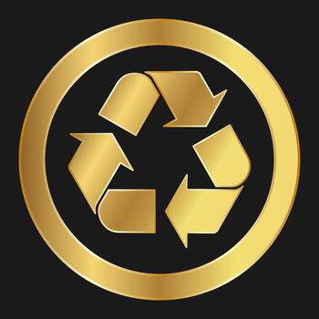 Moebius loop Simple gold icon on product packaging and box vector