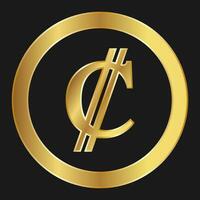 Gold Colon icon Concept of internet web currency vector