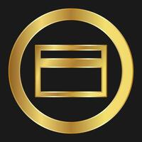 Shopping credit or debit card simple gold icon for apps and websites vector