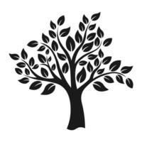 árbol con hojas sencillo icono para web y logo en plano estilo vector