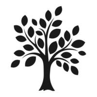 árbol con hojas sencillo icono para web y logo en plano estilo vector