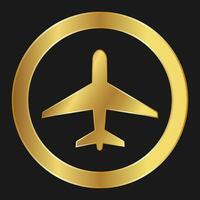 Shopping transportation or delivery or plane simple gold icon for apps and websites vector
