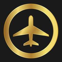 Shopping transportation or delivery or plane simple gold icon for apps and websites vector