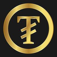 Gold icon of Togrog Concept of internet web currency vector