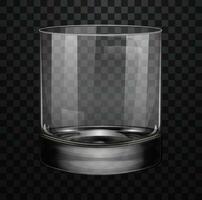 Realistic empty whiskey glass vector