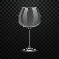 Realistic empty red wine glass vector