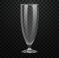 Realistic empty milkshake glass vector