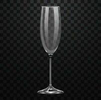 Realistic empty champagne glass vector