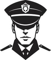 In the Line of Duty Police Officer Vectors Illustrating Bravery Police Officer Vector Portraits