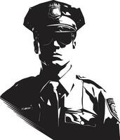 Shielded Valor Police Officer Vector Graphics Law Enforcers in Vector Police Officer Artistry