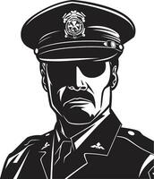 Law Enforcers in Vector Police Officer Artistry On the Beat Police Officer Vector Illustrations