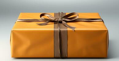 Gift box, waiting for a miracle, holiday concept - AI generated image photo