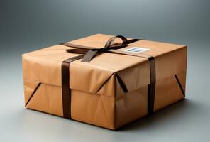 Gift box, waiting for a miracle, holiday concept - AI generated image photo