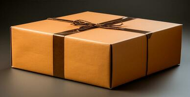 Gift box, waiting for a miracle, holiday concept - AI generated image photo