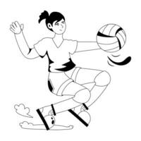 Trendy Volleyball Player vector