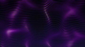 doucement écoulement brillant violet ondulé lignes. plein HD et boucle abstrait vague modèle Contexte animation. video