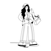 Trendy Model Outfit vector