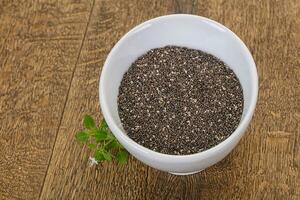 Dietary Chia seeds in the bowl photo