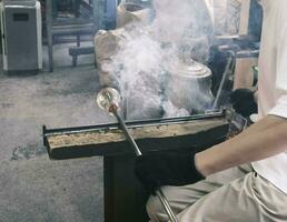 welder at work with burning glass photo