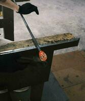 welder at work with burning glass photo