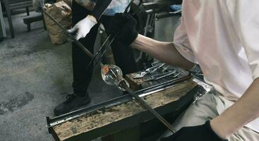 welder at work with burning glass photo