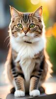 AI Generated cute cat portrait photo