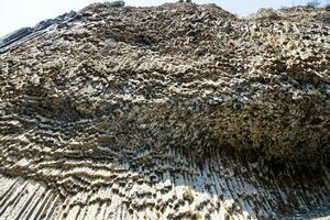 bottom view of walls from natural basalt columns photo