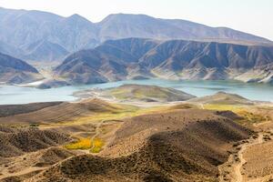 Azat river reservoir in mountains of Armenia photo