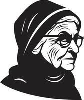 Elderly Elegance Old Women in Vector The Grace of Aging Old Women Illustrations