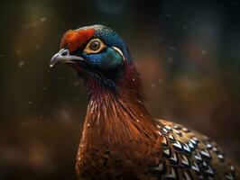 Pheasant bird portrait AI Generated photo