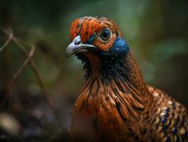 Pheasant bird portrait AI Generated photo