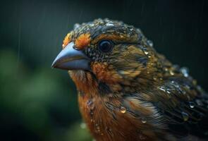 Finch bird portrait AI Generated photo
