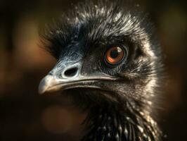 Emu bird portrait AI Generated photo