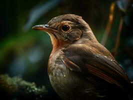 Nightingale bird portrait AI Generated photo