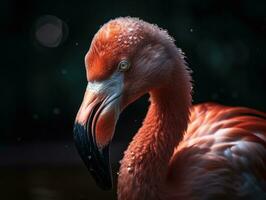 Flamingo bird portrait AI Generated photo