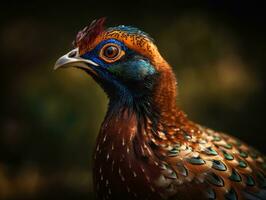 Pheasant bird portrait AI Generated photo