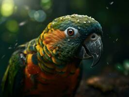 Parrot bird portrait AI Generated photo