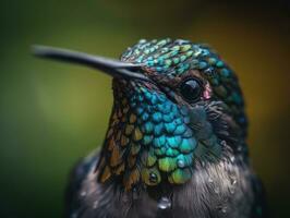 Hummingbird bird portrait AI Generated photo