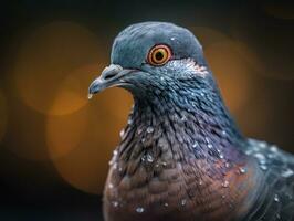 Pigeon bird portrait AI Generated photo