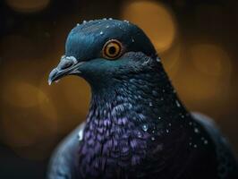 Pigeon bird portrait AI Generated photo