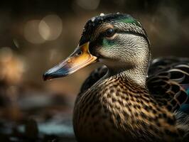 Mallard bird portrait AI Generated photo