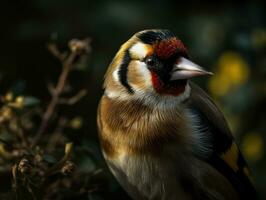 Goldfinch bird portrait AI Generated photo