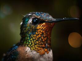 colibrí pájaro retrato ai generado foto