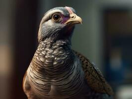 Partridge bird portrait AI Generated photo