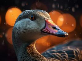 Goose bird portrait AI Generated photo